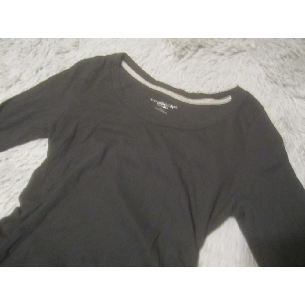 Liz Lange Motherhood Shirt Womens Small Black Maternity Top Long Sleeve - Picture 2 of 7